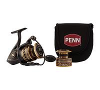 PENN Kit de Carrete de Combate, tamaño 5000, Incluye Tapa de Carrete y Bobina de Repuesto de Aluminio anodizado, posición de Mango Derecha/Izquierdo, Sistema de Freno Delantero HT-100, Negro