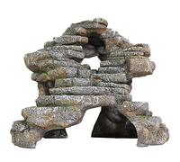 Penn-Plax Reptology Shale Step Ledge para acuarios y terrarios, agrega Puntos Ocultos, Nadando a través, repisas para Peces, Reptiles, Anfibios y Animales pequeños (Extra Grande)