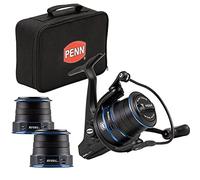 Penn Carrete de pesca Rival Longcast – Ligero, larga distancia, agua salada, Azul 7000 Paquete Surf