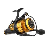 PENN Spinfisher VII Carrete Giratorio, Live Liner y Longcast | Carrete para Pesca en Agua Salada con Sellado IPX5 y CNC | para Pescadores en Barco en Desde la Orilla | Varios tamaños | Negro y Dorado
