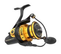 PENN Spinfisher VII Carrete Giratorio, Live Liner y Longcast | Carrete para Pesca en Agua Salada con Sellado IPX5 y CNC | para Pescadores en Barco en Desde la Orilla | Varios tamaños | Negro y Dorado
