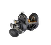 PENN. Squall II Star Drag, Carrete de Pescar tamaño 25N, posición del Mango del Carrete Derecho, Negro Dorado, SQLII25NSD