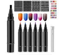 Penna per unghie Giani, penna per smalto Giani - 6 colori per set, penna per smalto 3 in 1 ad asciugatura rapida per donna, penna per smalto facile per nail art fai da te (6 Pcs-H)
