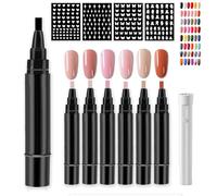 Penna per unghie Giani, penna per smalto Giani - 6 colori per set, penna per smalto 3 in 1 ad asciugatura rapida per donna, penna per smalto facile per nail art fai da te (6 Pcs-B)
