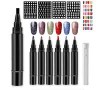 Penna per unghie Giani, penna per smalto Giani - 6 colori per set, penna per smalto 3 in 1 ad asciugatura rapida per donna, penna per smalto facile per nail art fai da te (6 Pcs-G)
