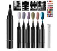 Penna per unghie Giani, penna per smalto Giani - 6 colori per set, penna per smalto 3 in 1 ad asciugatura rapida per donna, penna per smalto facile per nail art fai da te (6 Pcs-C)