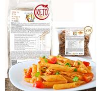 Penne Keto Line@diet | 14 porciones individuales de 50g de pasta cetogénica | 2,25g de carbohidratos y 0,5g de azúcar, rica en fibra y proteínas | 700g
