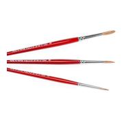 PENNELLIFICIO 2000 | Juego de 3 Pinceles Bellas Artes, Pinceles de Pelo de Buey, Extra Redondo, Ideal para Pinturas al óleo, Uso Profesional - Fabricado en Italia