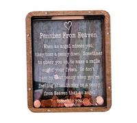Pennies from Heaven Bank, Wooden Kids Piggy Bank, paraíso con Ventana Transparente, Caja de Monedas Regalo conmemorativo para niños Amigos de la Familia decoración del hogar marrón