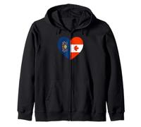 Pennsylvania and Canada Flags: Heart Shaped Unity Sudadera con Capucha
