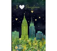 Pennsylvania Travel Journal - Lime Green Floral Trip Diary | I Love Pennsylvania Notebook | Cute Souvenir Gift for Girls, Teens & Women | 120 Wide-Ruled Pages, Paperback