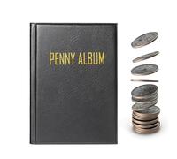 Penny Penny Libro - Organizador de monedas, álbum coleccionista | Caso de exhibición para 108 monedas, carpeta de almacenamiento de dinero, titular de recuerdos compactos para niños, notas de divisas,