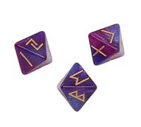 PENO Dados de adivinación de Colores Vibrantes, Paquete de 3 Dados de runas de 8 Caras para astrología