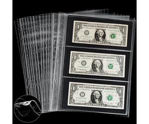 PENPRIS 210 Bolsillos para Billetes álbumes página de Recambio para - 35 Hojas 11 Agujeros para Billetes a Doble Cara en Material PP para álbum de Papel Moneda para coleccionar Euros PCP0135