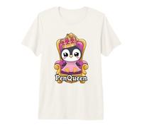 PenQueen - Lindo pingüino Kawaii con Corona, Divertido Juego de Palabras Reina Camiseta Premium