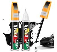 Penriter 2PCS Bolígrafo Retoque Coche Negro 12ML, 2 en 1Rotulador Retoque Pintura Coche, Bolígrafo Reparador Arañazos Coches, Bolígrafos Quita Arañazos Coches, Rápida Bolígrafos de Pintura