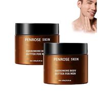 Penrose Skin Feromon Mantequilla para hombres, humectante con infusión de colonia y bálsamo de olor, hidratación de larga duración y fragancia atractiva, antiadherente, sin alcohol (2pcs)