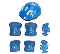 PenRux Juego de Equipo de Protección para Niños, Rodilleras, Casco de Bicicleta Ajustable, Coderas, Muñequeras para Niña y Niño (Blue)