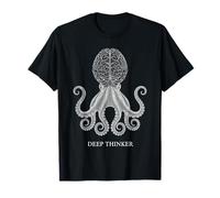 Pensador Profundo Pulpo Cerebral Filosofía Ciencia Camiseta