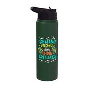 Pensamiento crítico evidencia seguridad forense criminología Stainless Steel Insulated Water Bottle