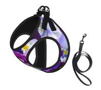 Pensamiento gráfico: Flores de Primavera de Pascua,Arnés para Mascotas, arnés Reflectante Ajustable para Perros,L