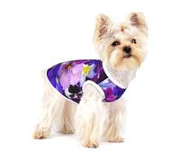 Pensamiento gráfico: Flores de Primavera de Pascua,Camiseta de algodón sin Mangas para Mascotas, Chaleco Transpirable, Suave y elástico para Cachorros,L