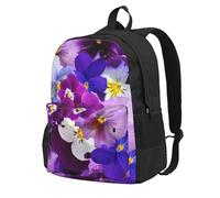 Pensamiento gráfico Flores de primavera de Pascua,Mochila con bolsillos, mochila informal para el día a día, resistente al agua, ideal para la escuela, viajes