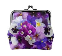 Pensamiento gráfico Flores de Primavera de Pascua,Monedero de Piel sintética, Carteras pequeñas, Monedero con Cierre de Broche