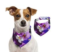 Pensamiento gráfico: Flores de Primavera de Pascua,Pañuelos de algodón para Perros, Bufandas Ajustables para Mascotas,S
