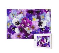 Pensamiento gráfico: Flores de Primavera de Pascua,Rompecabezas de Madera de 300 Piezas, Juego Familiar, Rompecabezas para Adultos, Adolescentes, decoración del hogar