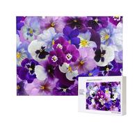 Pensamiento gráfico: Flores de Primavera de Pascua,Rompecabezas de Madera de 500 Piezas, Juego Familiar, Rompecabezas para Adultos, Adolescentes, decoración del hogar
