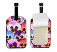 Pensamientos,Etiquetas de equipaje de cuero sintético con nombre, etiquetas de viaje duraderas, 2 unidades