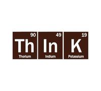 Pensando en la palabra Elementos químicos Ciencia Química Calcomanías de letras 42x115.4cm Personalización personalizada Café