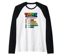 Pensar Antes de Hablar Amabilidad Maestro Camiseta Manga Raglan