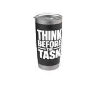 Pensar antes de la tarea Campaña de cultura de seguridad en el lugar de trabajo Regalo Vaso térmico de acero inoxidable de doble pared