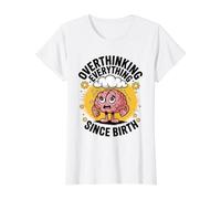 Pensar Demasiado Ansiedad Preocupación Introvertido Tímido Pensar Camiseta gráfica económica, Mujer, Blanco, XL