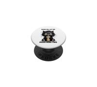 Pensar Demasiado Café Helado Humor felino Divertido PopSockets PopGrip Adhesivo