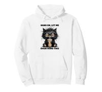 Pensar Demasiado Café Helado Humor felino Divertido Sudadera con Capucha