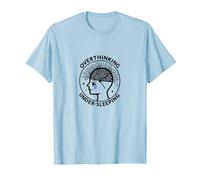 Pensar Demasiado Conciencia sobre la Salud Mental Que no Duerme Camiseta, Hombre, Azul Bebé, L