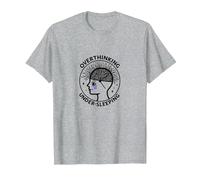 Pensar Demasiado Conciencia sobre la Salud Mental Que no Duerme Camiseta, Hombre, Gris Jaspeado, M