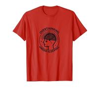 Pensar Demasiado Conciencia sobre la Salud Mental Que no Duerme Camiseta, Hombre, Rojo, M