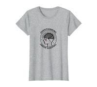 Pensar Demasiado Conciencia sobre la Salud Mental Que no Duerme Camiseta, Mujer, Gris Jaspeado, XS