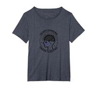 Pensar Demasiado Conciencia sobre la Salud Mental Que no Duerme Camiseta, Mujer Tallas Grandes, Azul Jaspeado, 6XL Grande