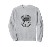 Pensar Demasiado Conciencia sobre la Salud Mental Que no Duerme Sudadera, Unisex para Adultos, Gris Jaspeado, L