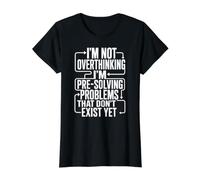 Pensar Demasiado Divertido Pre Resolviendo Problemas TDAH Ansiedad Meme Camiseta gráfica económica, Mujer, Negro, M