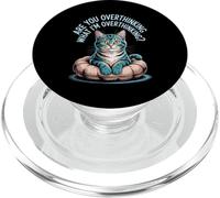 Pensar Demasiado en los Amantes de los Gatos, ansiedad, Humor, Ropa Casual PopSockets PopGrip para MagSafe