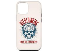 Pensar demasiado Mental Spaghetti Skull Introvertido Ansiedad Humor Carcasa para iPhone 12/12 Pro