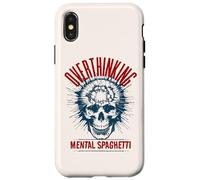 Pensar demasiado Mental Spaghetti Skull Introvertido Ansiedad Humor Carcasa para iPhone X/XS