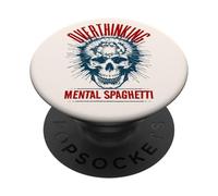 Pensar demasiado Mental Spaghetti Skull Introvertido Ansiedad Humor PopSockets PopGrip Adhesivo