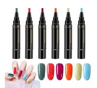 Pensas De Esmalte De Uñas Gel | Set Marcador De Esmaltes De Uñas De 6 Colores De Color De Color Rápido | No Hay Bolígrafos De UV Para Pintar, Manicura Profesional, Diseño De De Bricolaje,